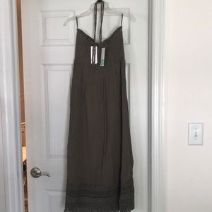Dark green halter top dress